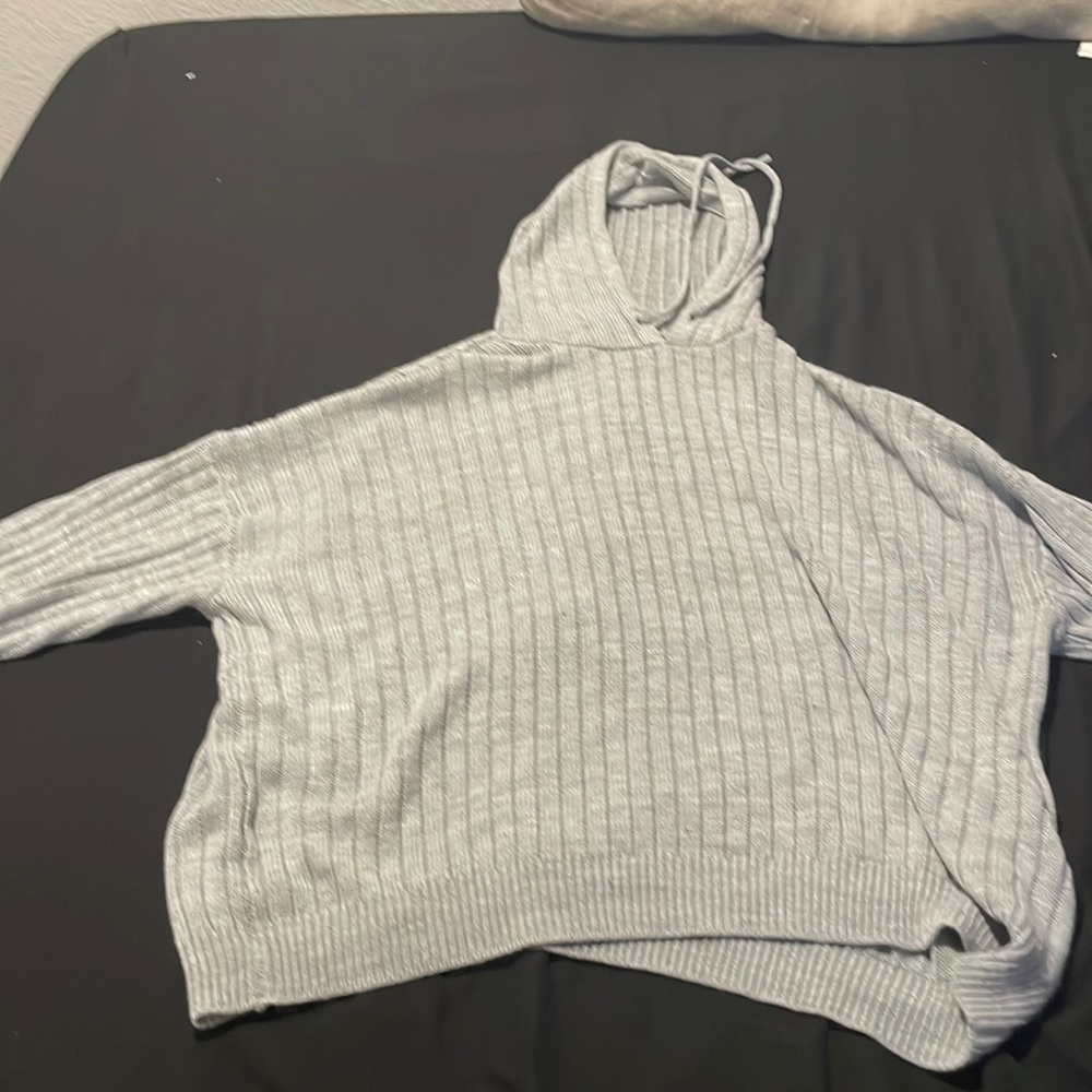 3Xl knitted hoodie light grey